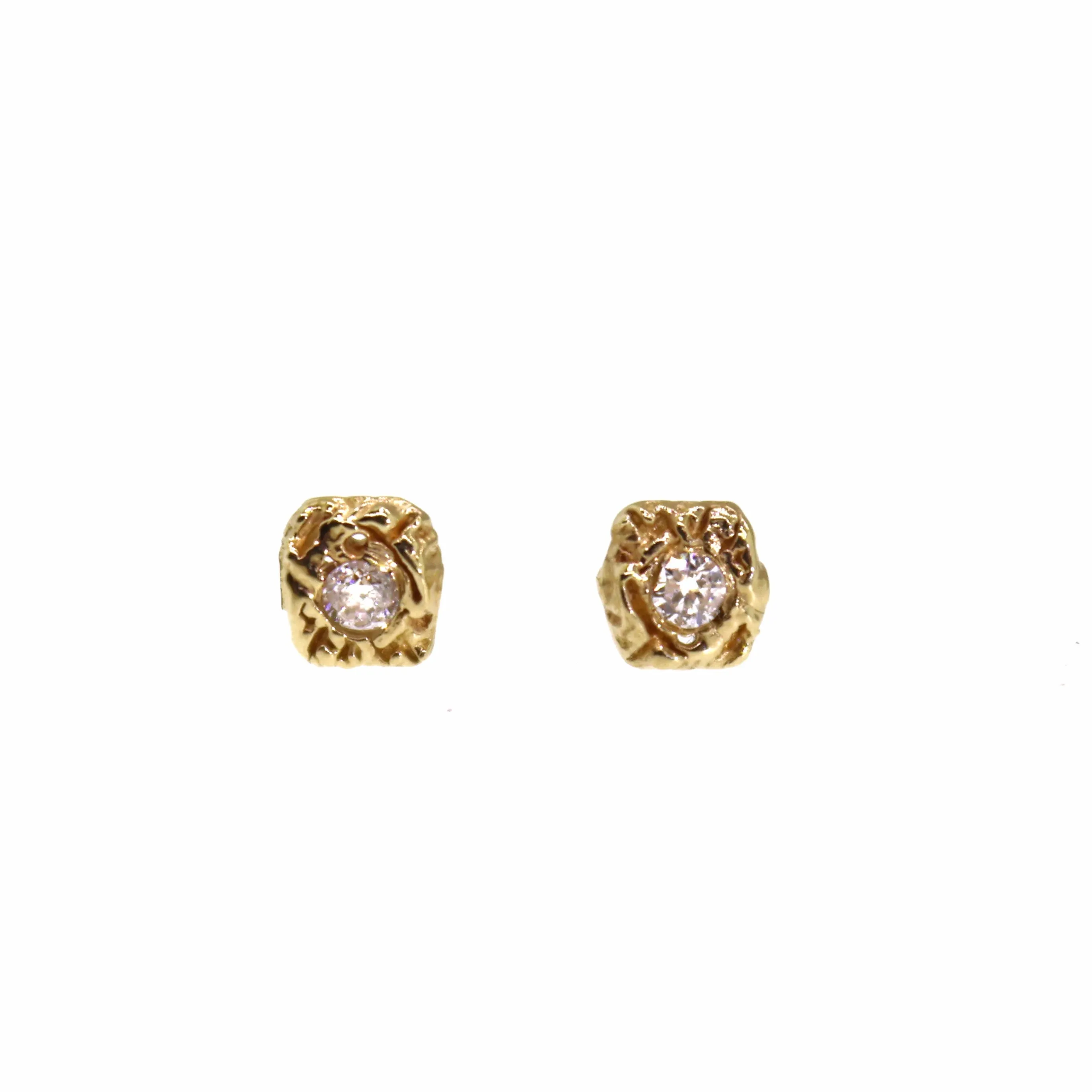 Diamond Textured Stud Earrings