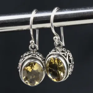 Dot and Swirl Citrine Dangle Earring