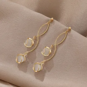 E1452 - Opal Stud Drop Earrings