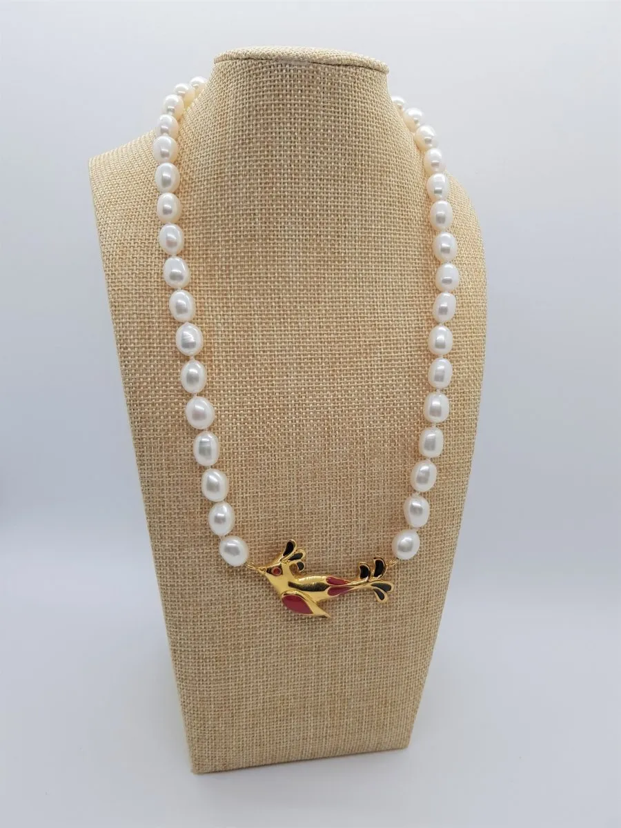 Eleonora Varini - Pearl Necklace with Bird