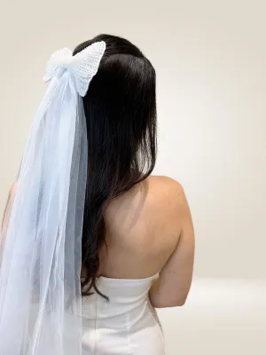 Embellished Bow Veil Clip