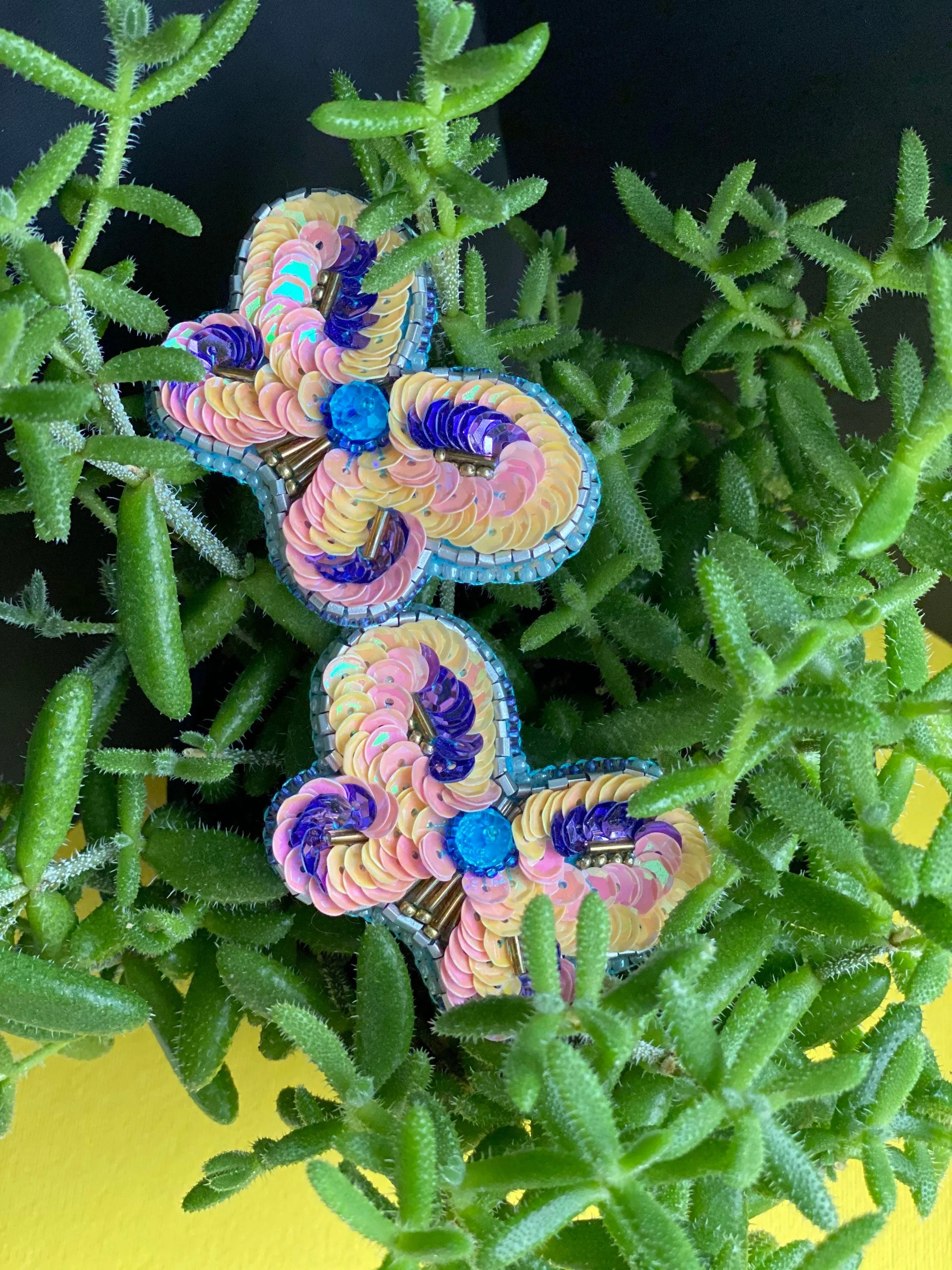 Embroidered baby hair clip butterfly barrette