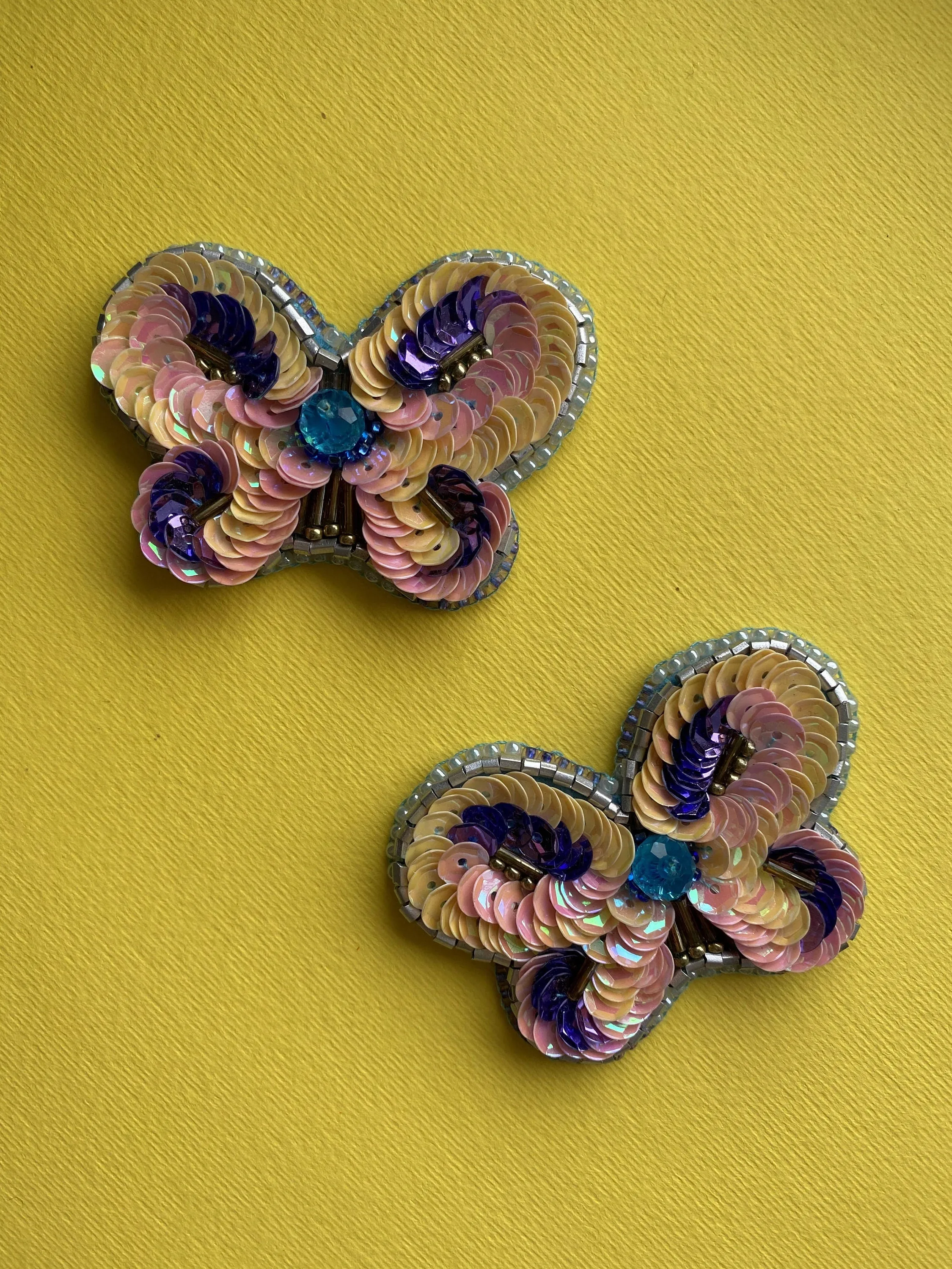 Embroidered baby hair clip butterfly barrette
