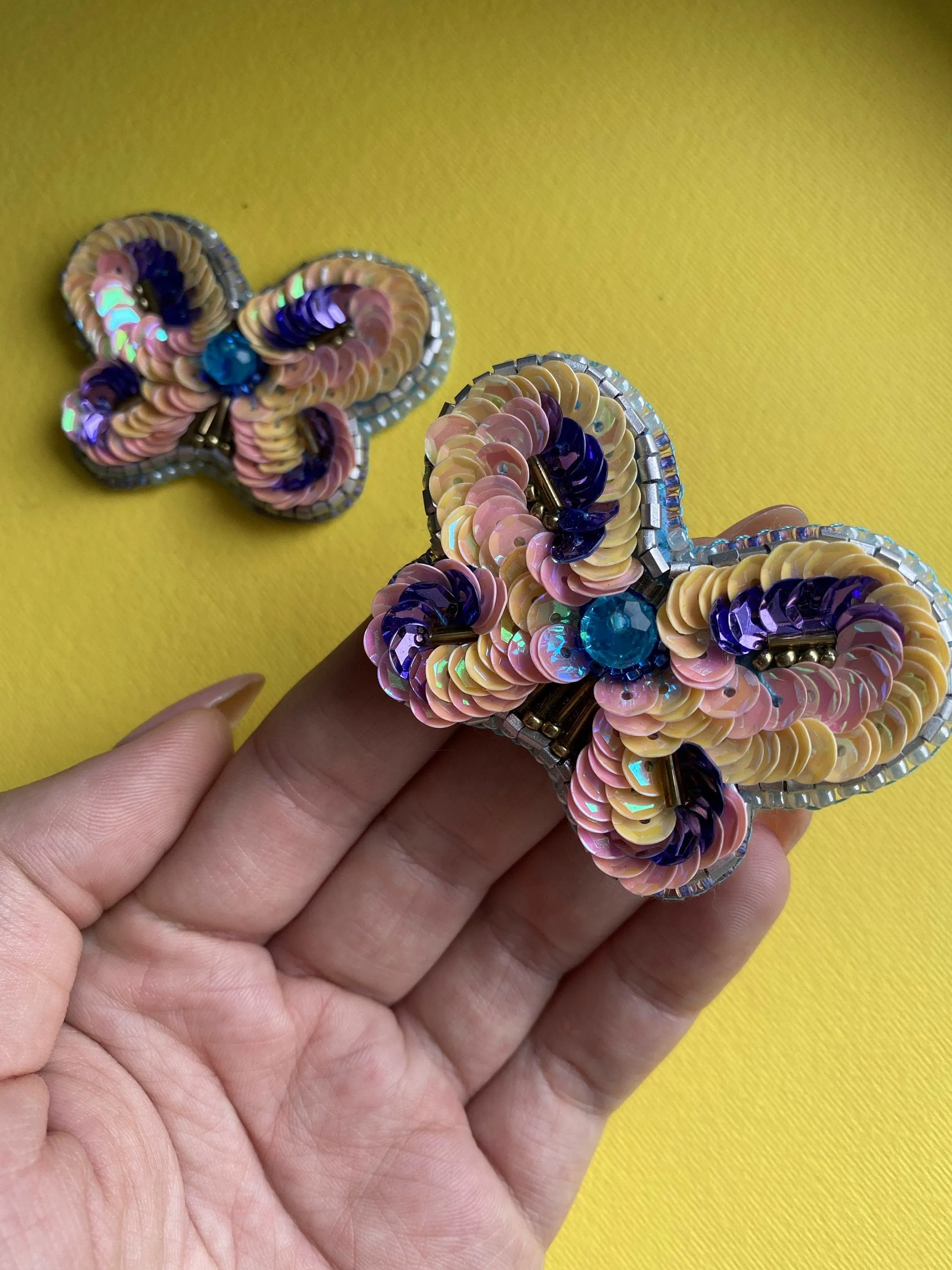 Embroidered baby hair clip butterfly barrette