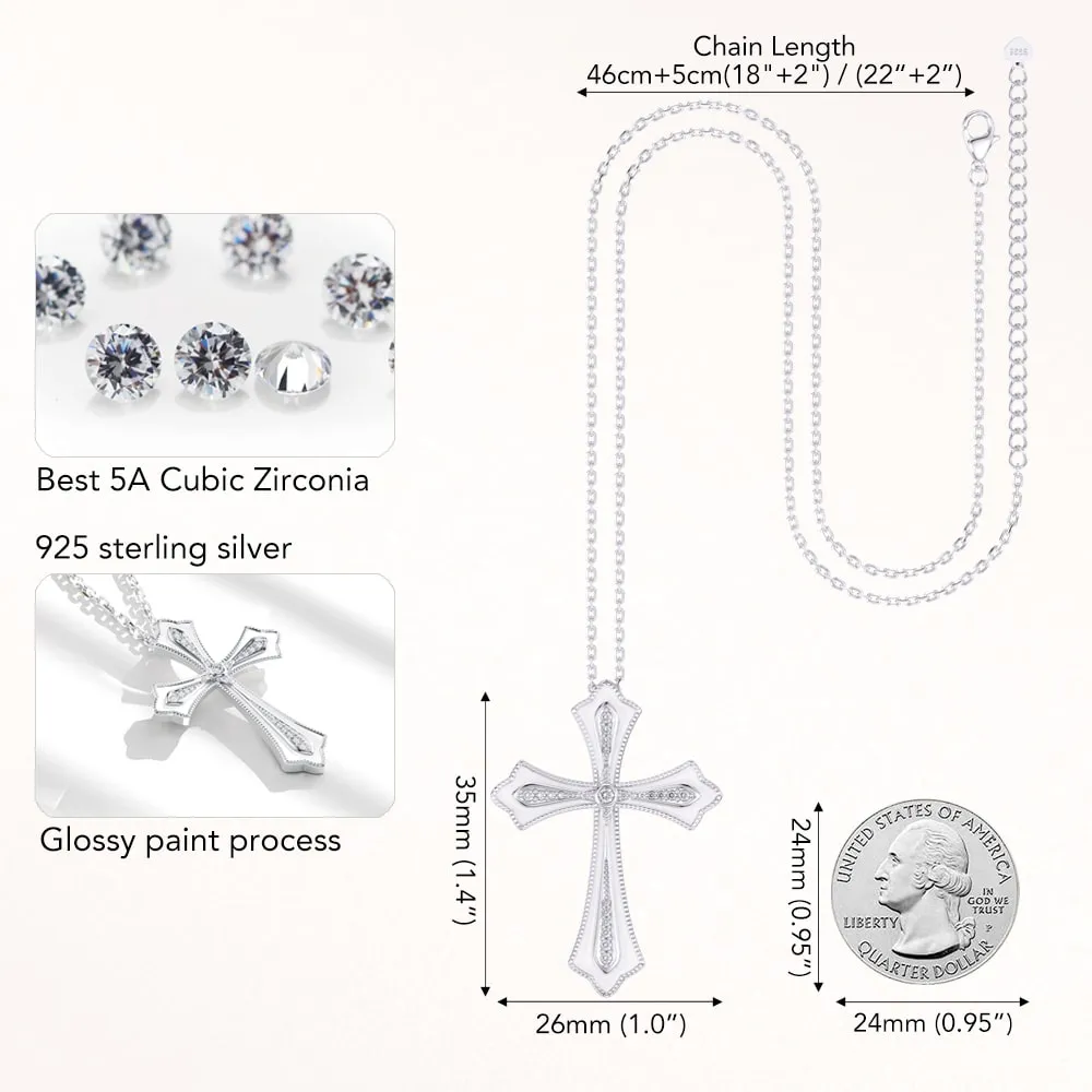 Enamel Cross Pendant Necklace Gift