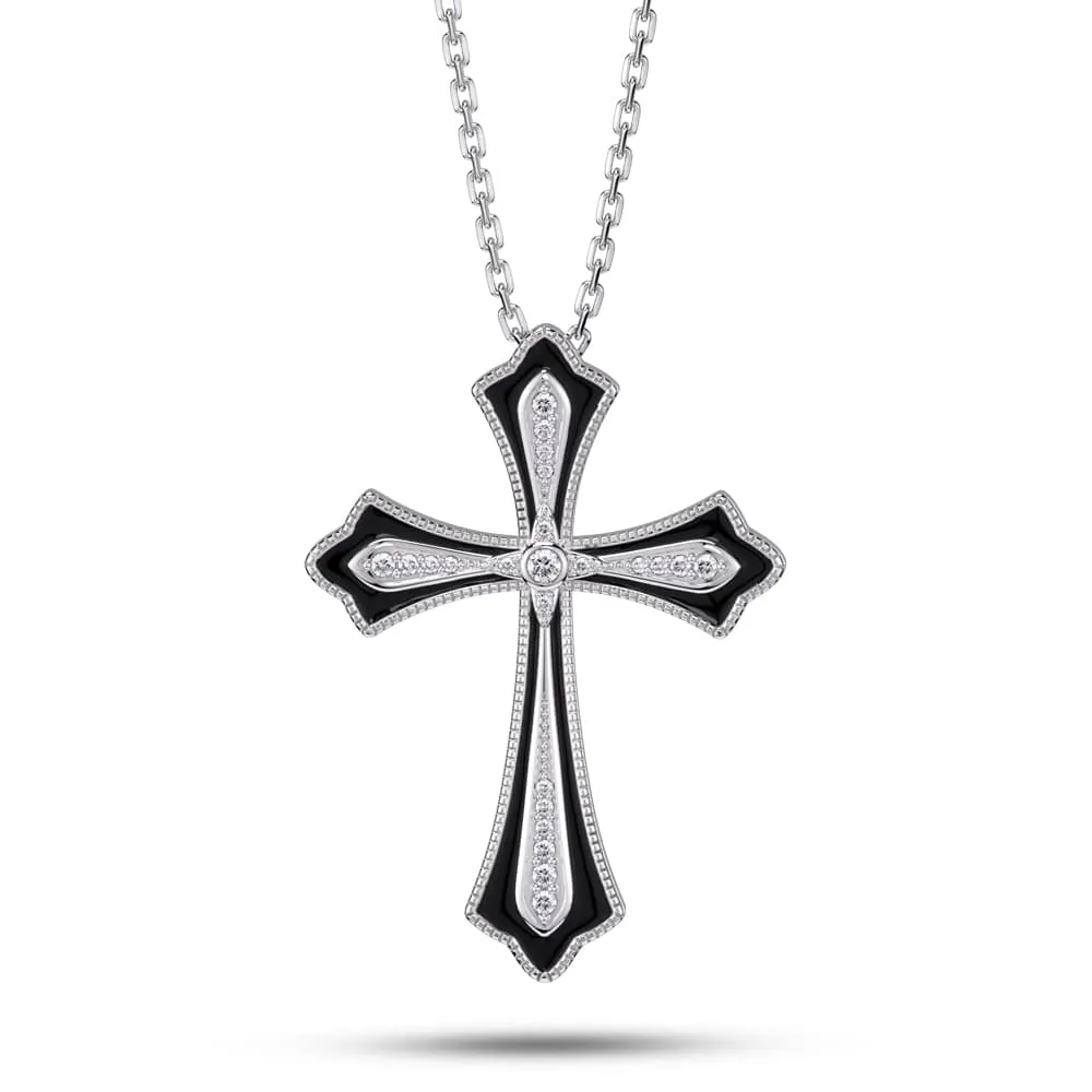 Enamel Cross Pendant Necklace Gift
