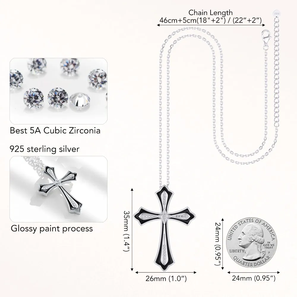 Enamel Cross Pendant Necklace Gift