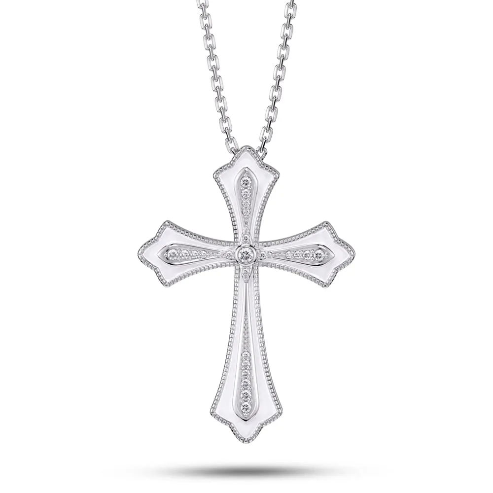 Enamel Cross Pendant Necklace Gift