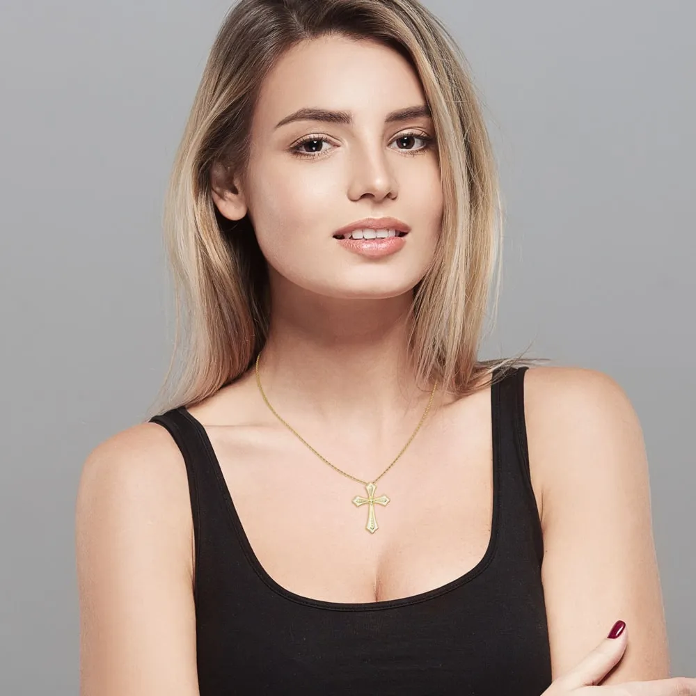 Enamel Cross Pendant Necklace Gift