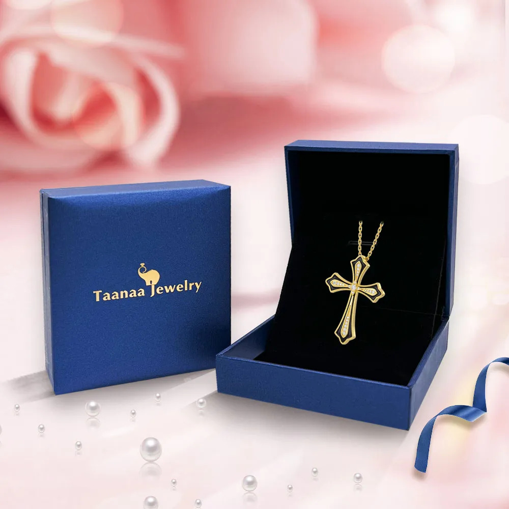 Enamel Cross Pendant Necklace Gift