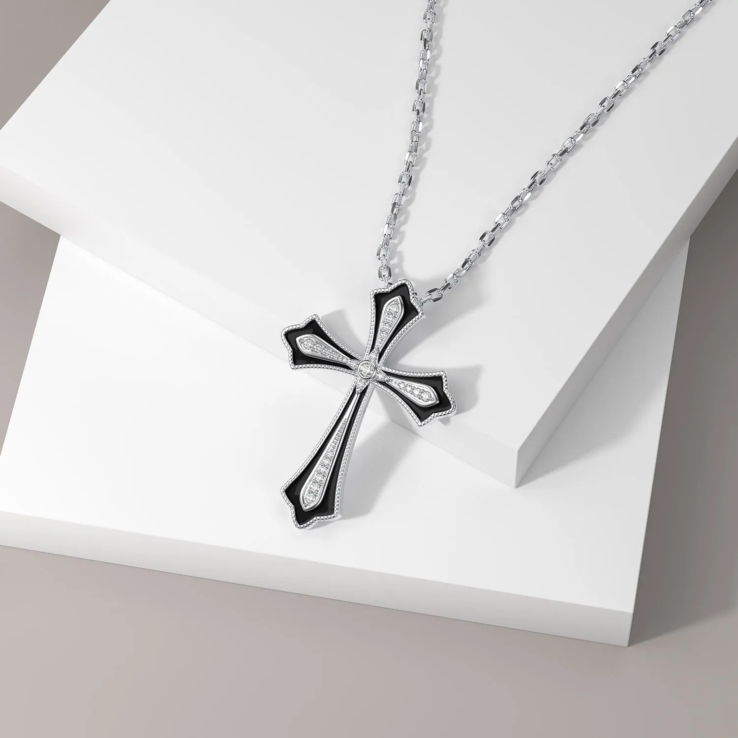 Enamel Cross Pendant Necklace Gift