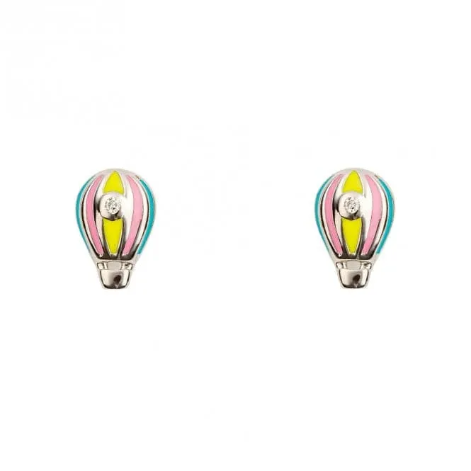 Enamel Hot Air Balloon Diamond Stud Earrings E6327