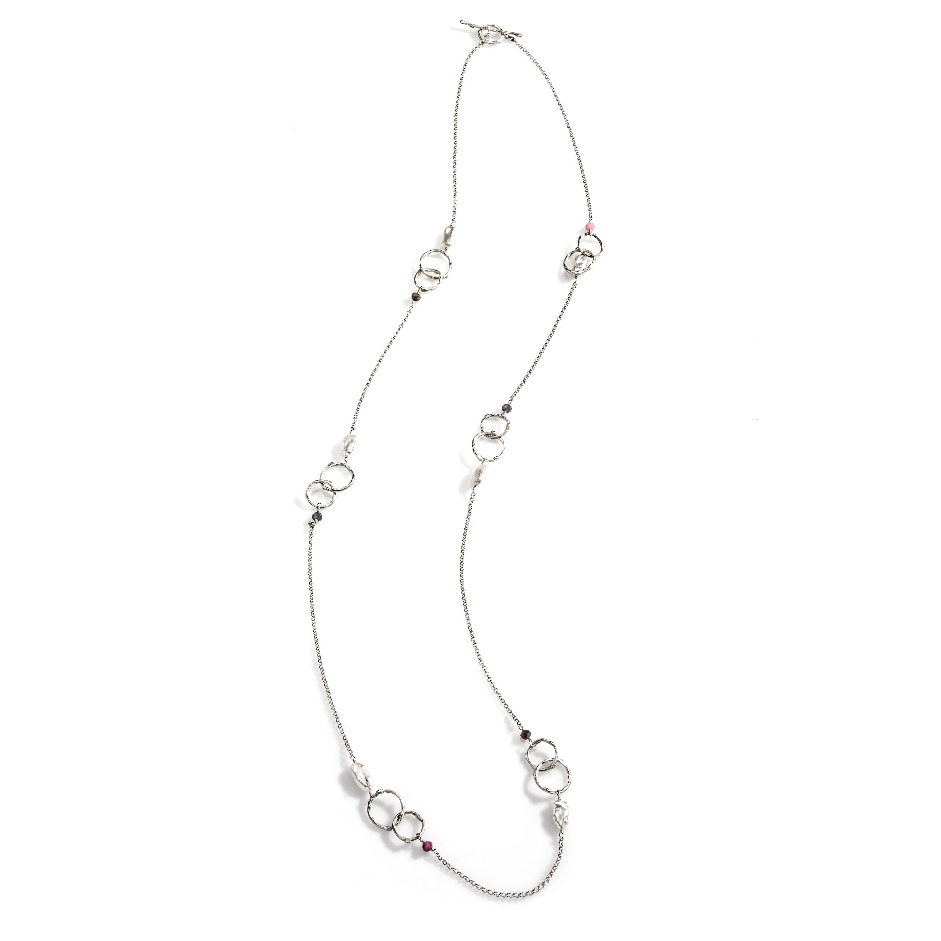 Flower bud long necklace