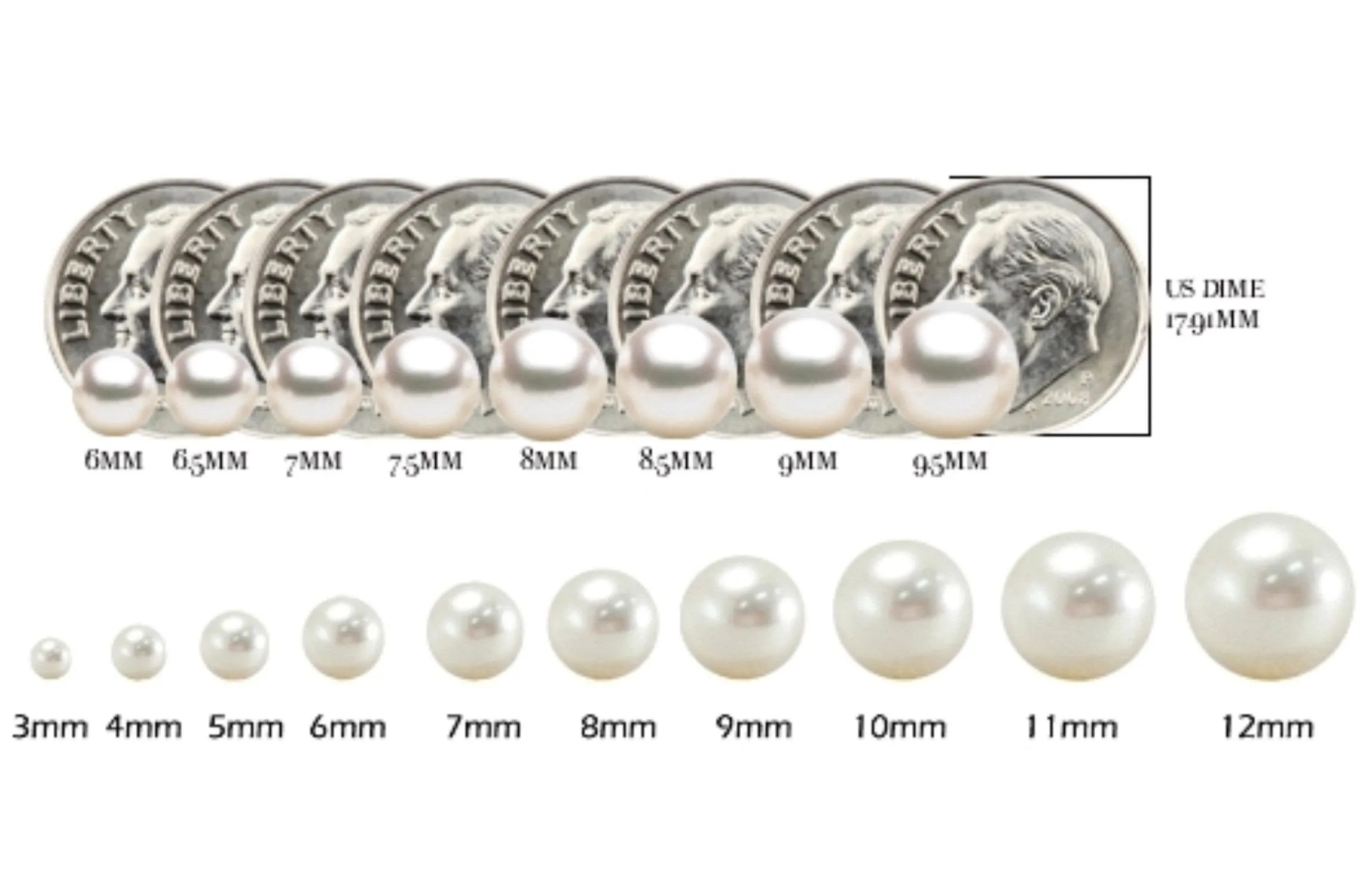 Freshwater Pearl Pendant and Sterling Silver (925) Chain Necklace 10mm