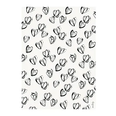 Gift Wrap Floral Black and White