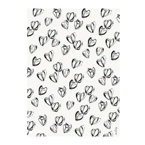 Gift Wrap Floral Black and White