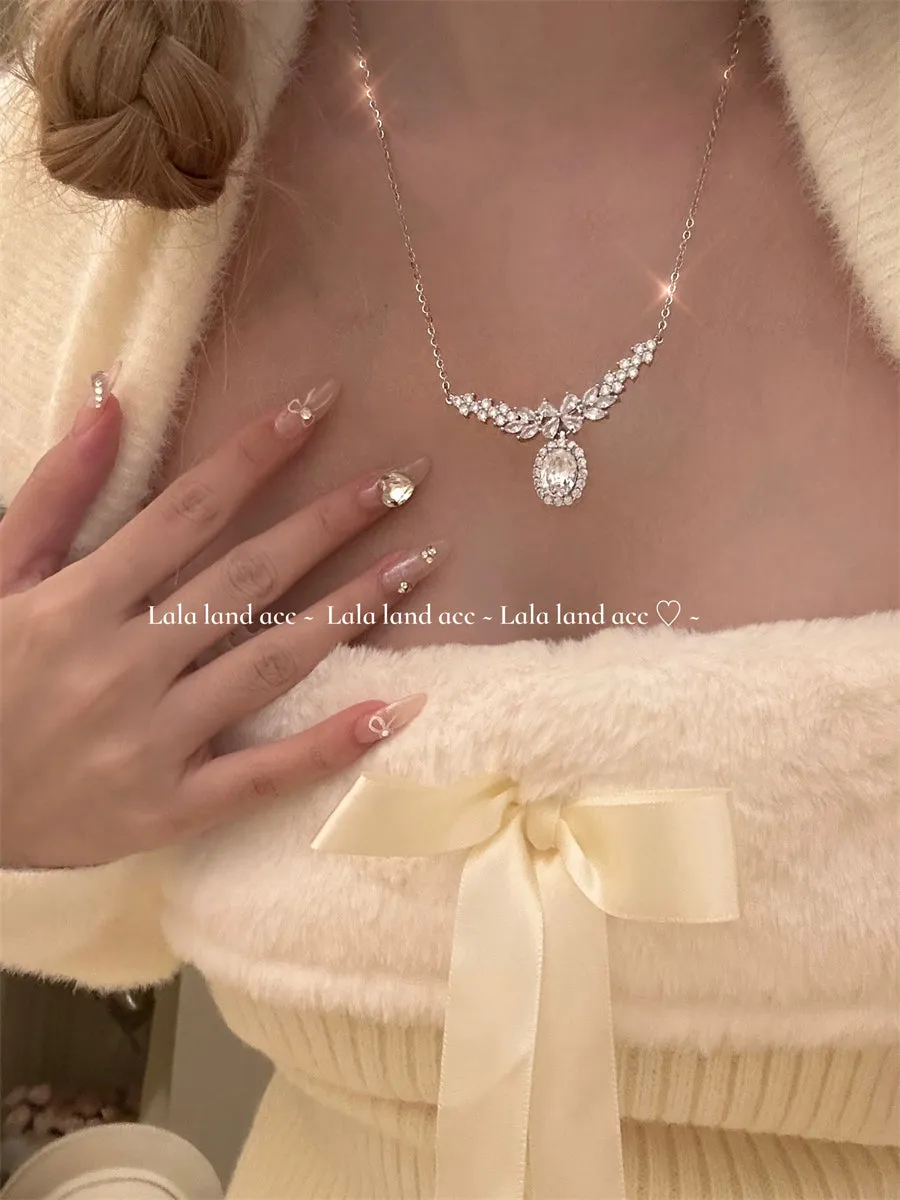 God Girl's Homemade Light Luxury Zircon Clavicle Necklace