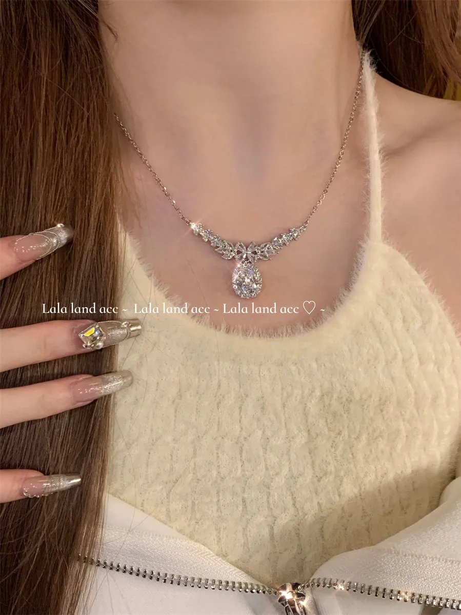 God Girl's Homemade Light Luxury Zircon Clavicle Necklace