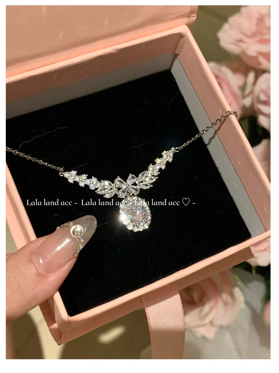 God Girl's Homemade Light Luxury Zircon Clavicle Necklace