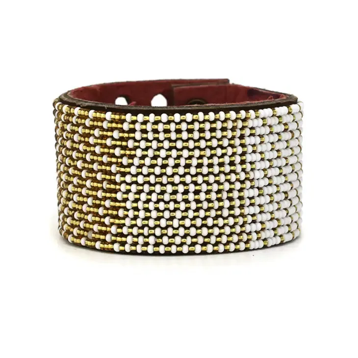 Gold and White Ombre Cuff - 2 sizes
