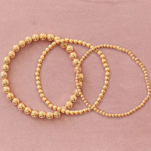 Gold Beaded Bracelet Trio