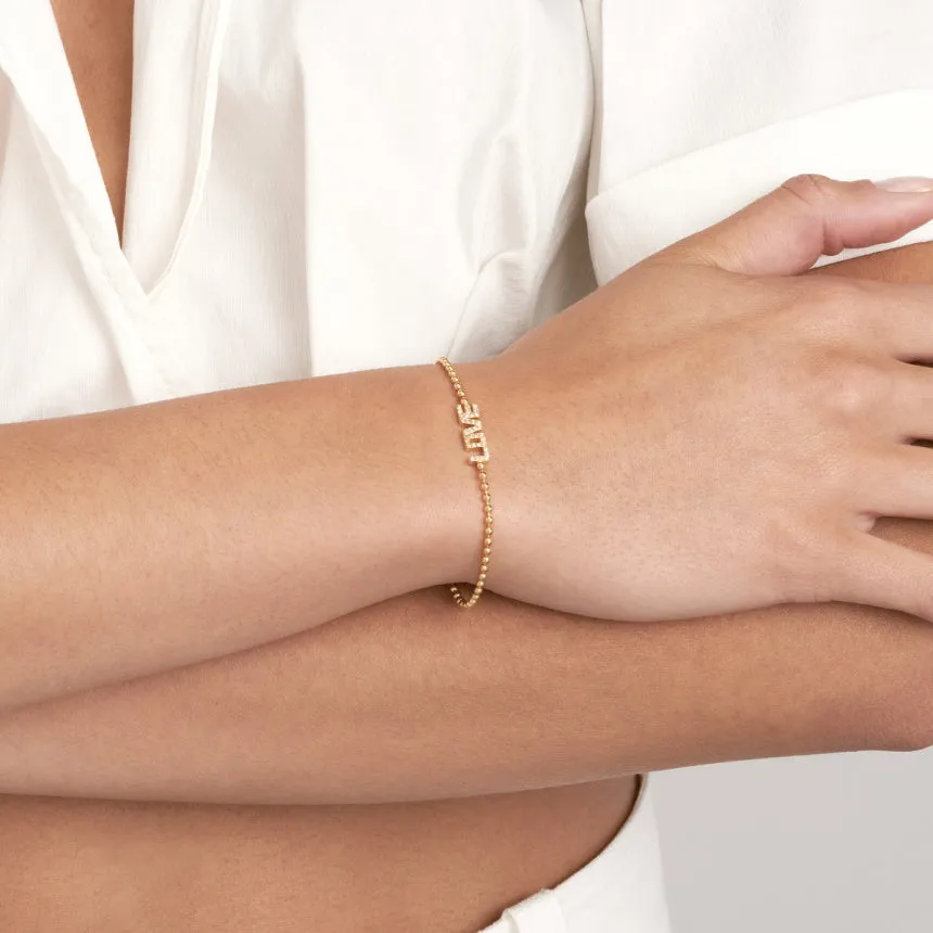 Gold Beaded Bracelet With Name