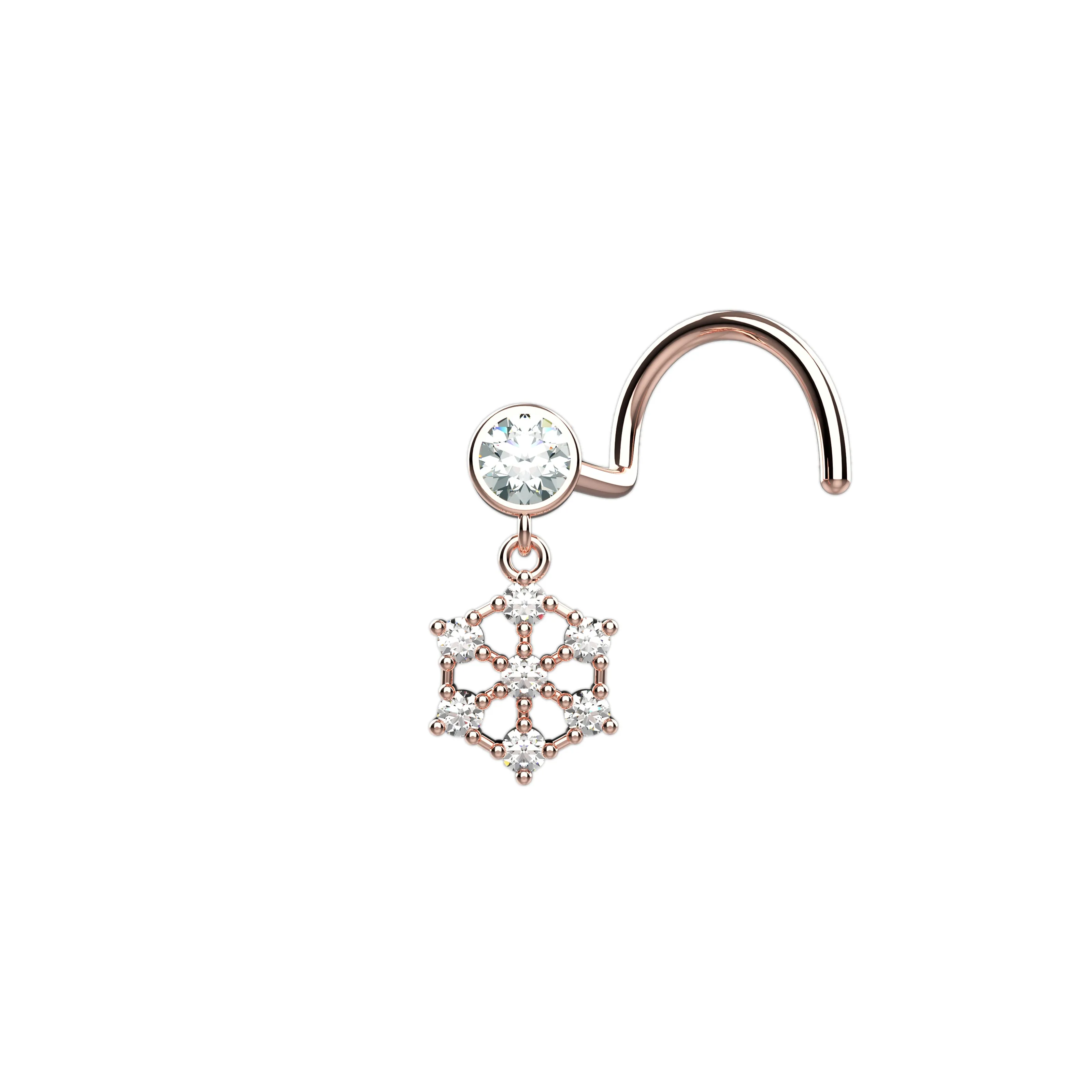 Gold Dangle Nose Ring – Stylish Dangling Nose Piercing Jewelry