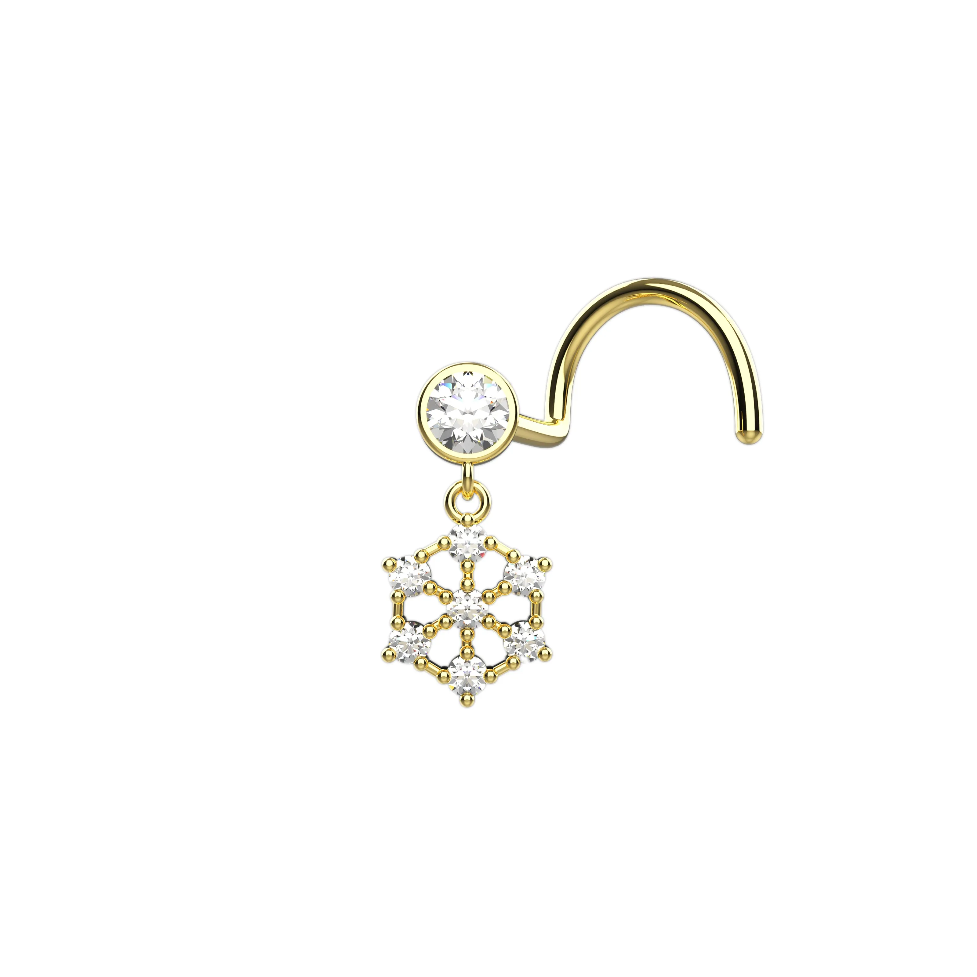 Gold Dangle Nose Ring – Stylish Dangling Nose Piercing Jewelry