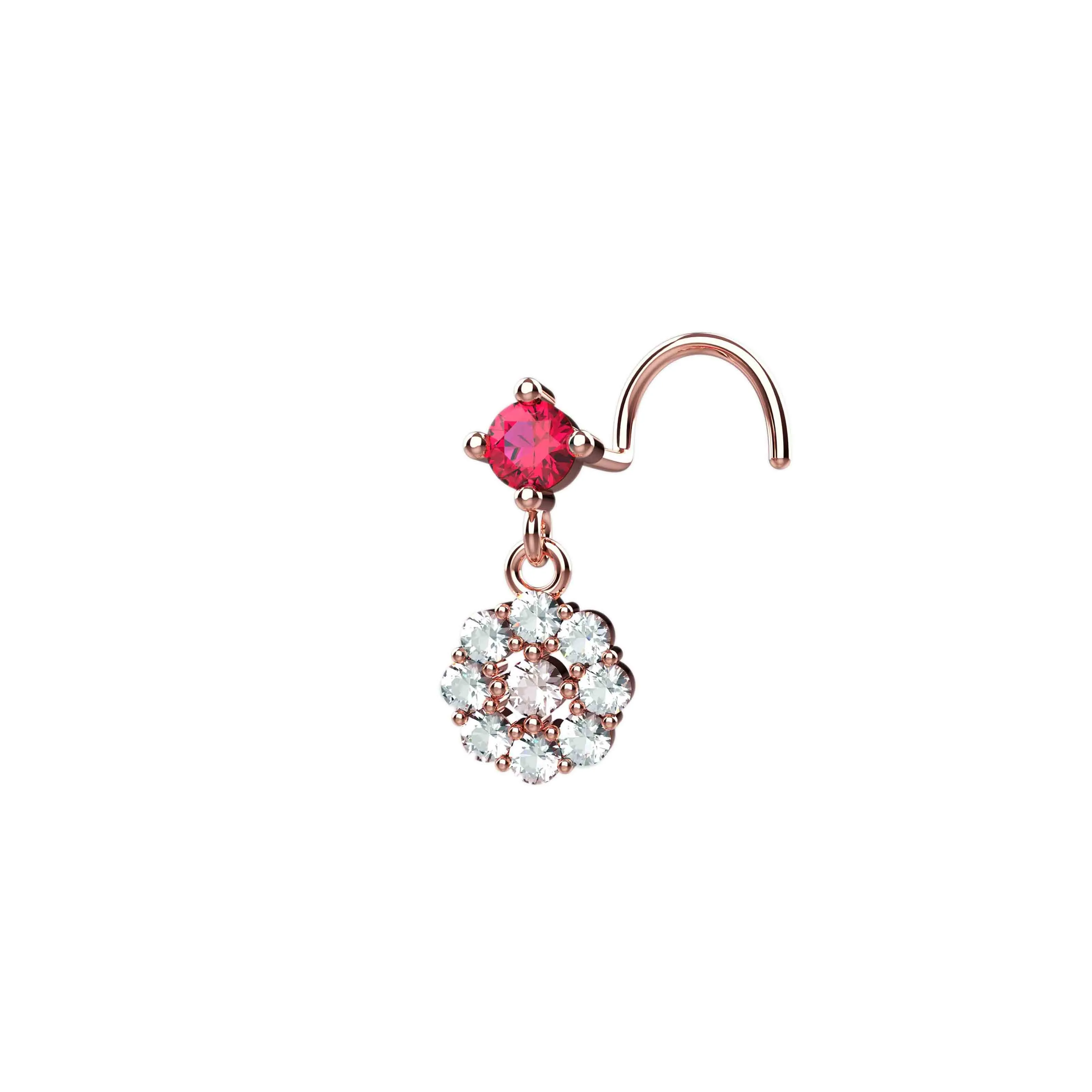 Gold Dangle Nose Stud – Delicate Dangling Piercing Jewelry for Women