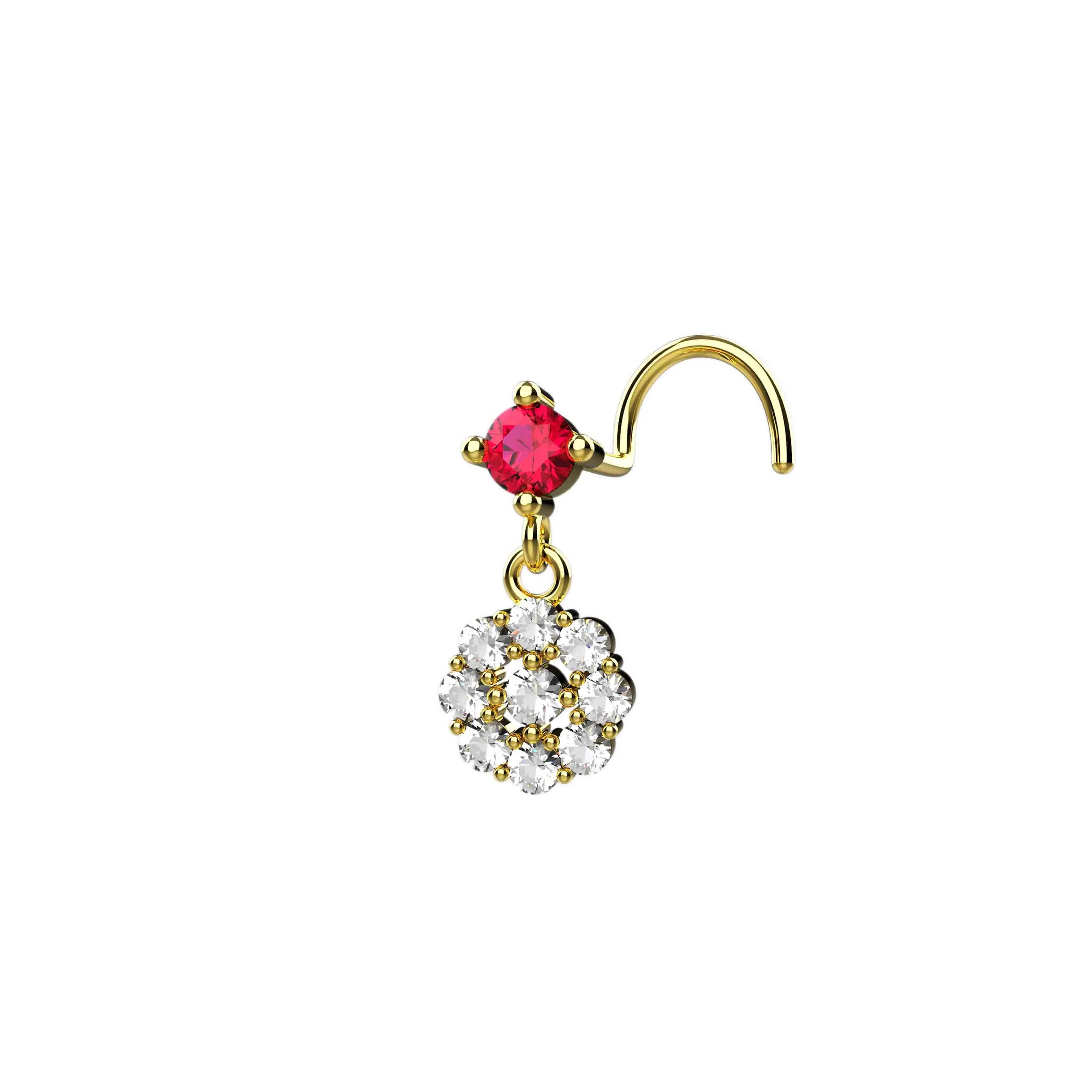 Gold Dangle Nose Stud – Delicate Dangling Piercing Jewelry for Women
