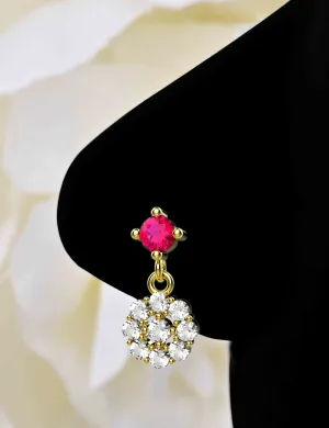 Gold Dangle Nose Stud – Delicate Dangling Piercing Jewelry for Women