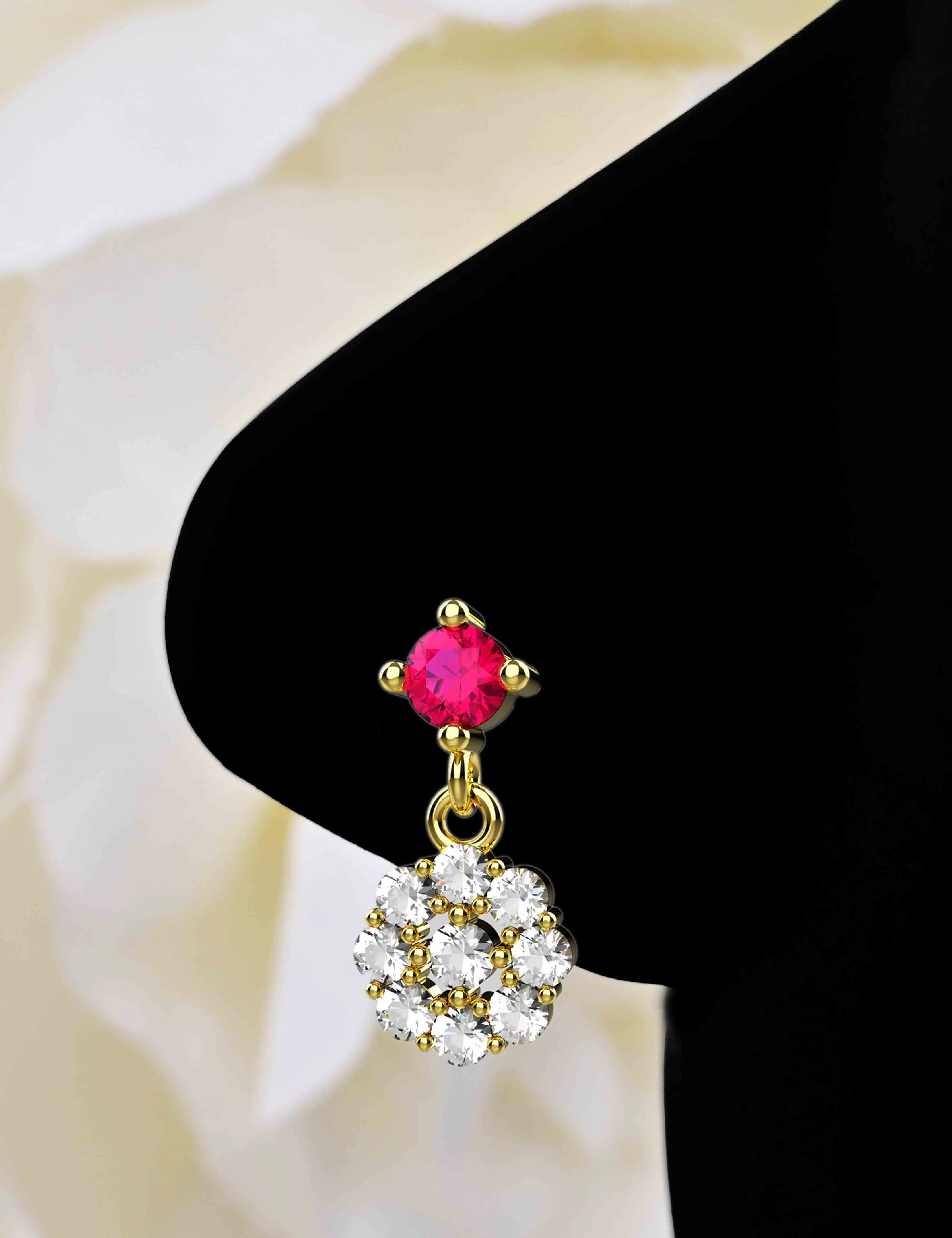 Gold Dangle Nose Stud – Delicate Dangling Piercing Jewelry for Women