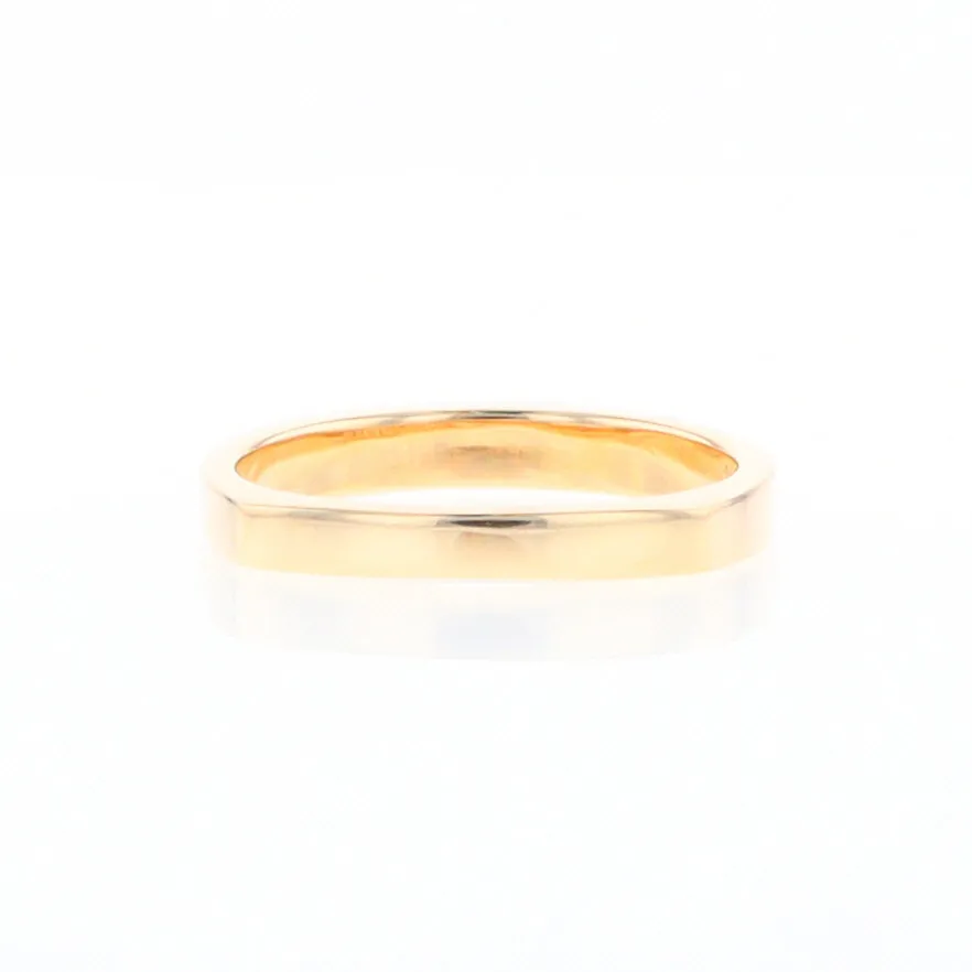 Gold Quartz Ring 3 Rectangle Section Inlaid Band