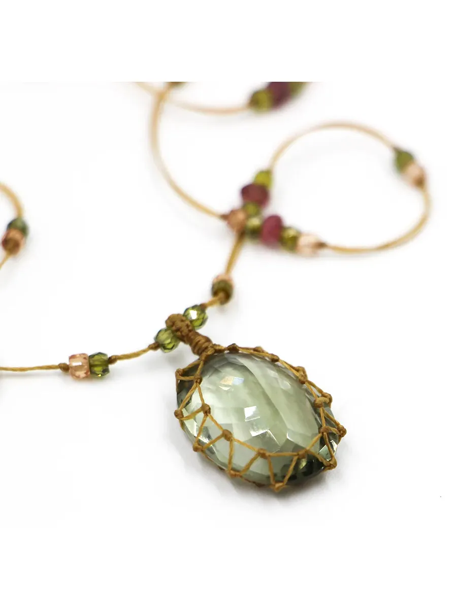 Green Amethyst - Short Tibetan Necklace