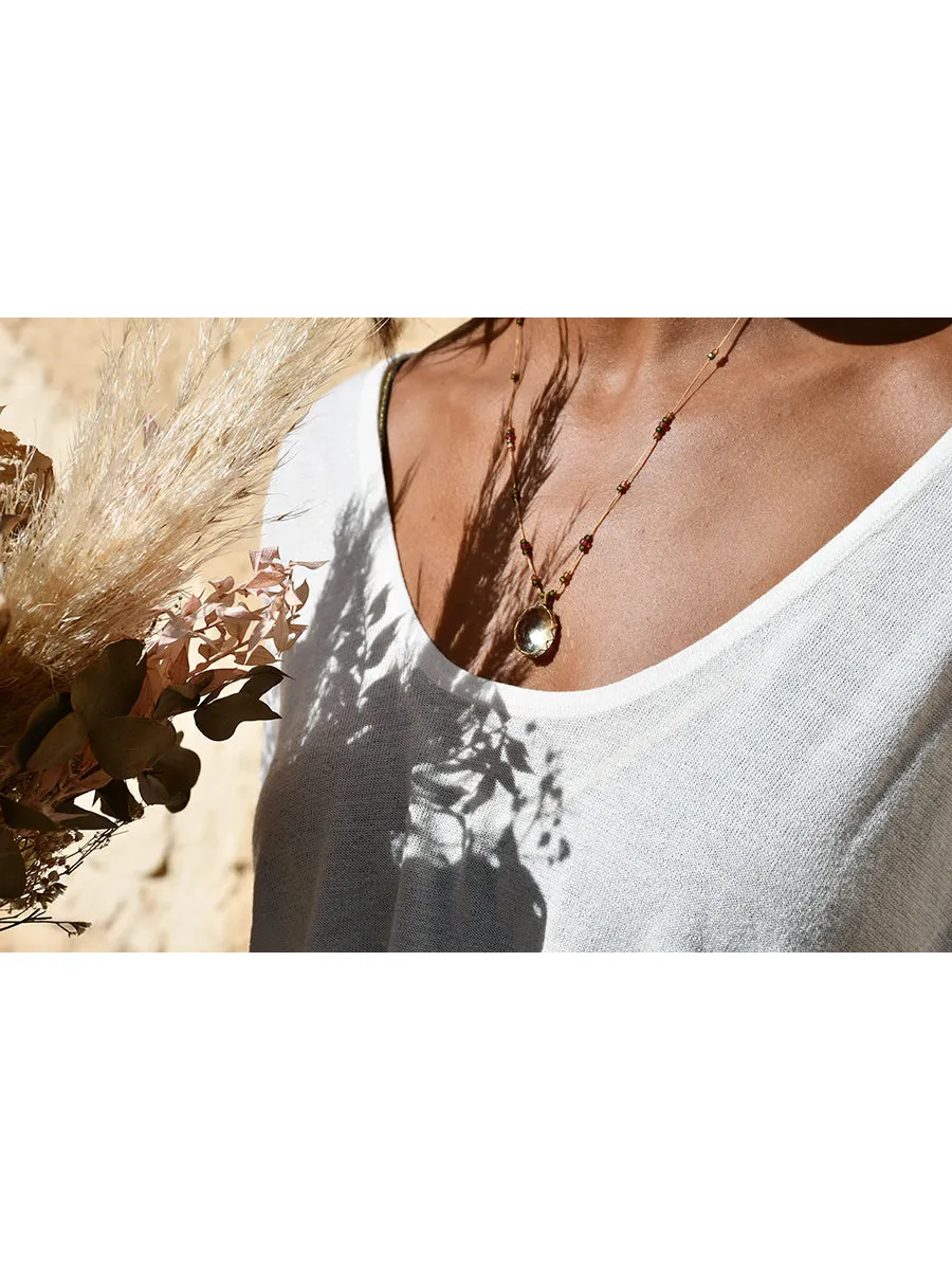 Green Amethyst - Short Tibetan Necklace