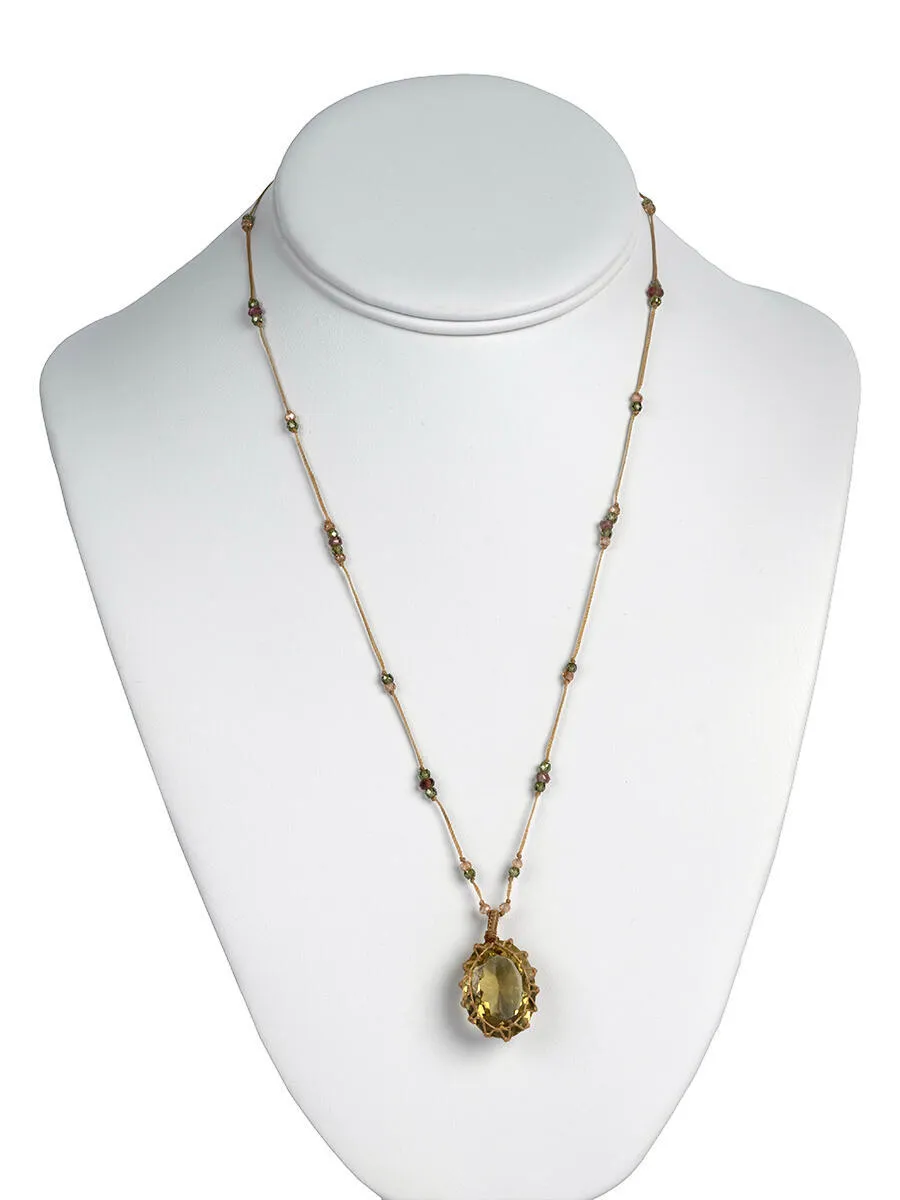 Green Amethyst - Short Tibetan Necklace