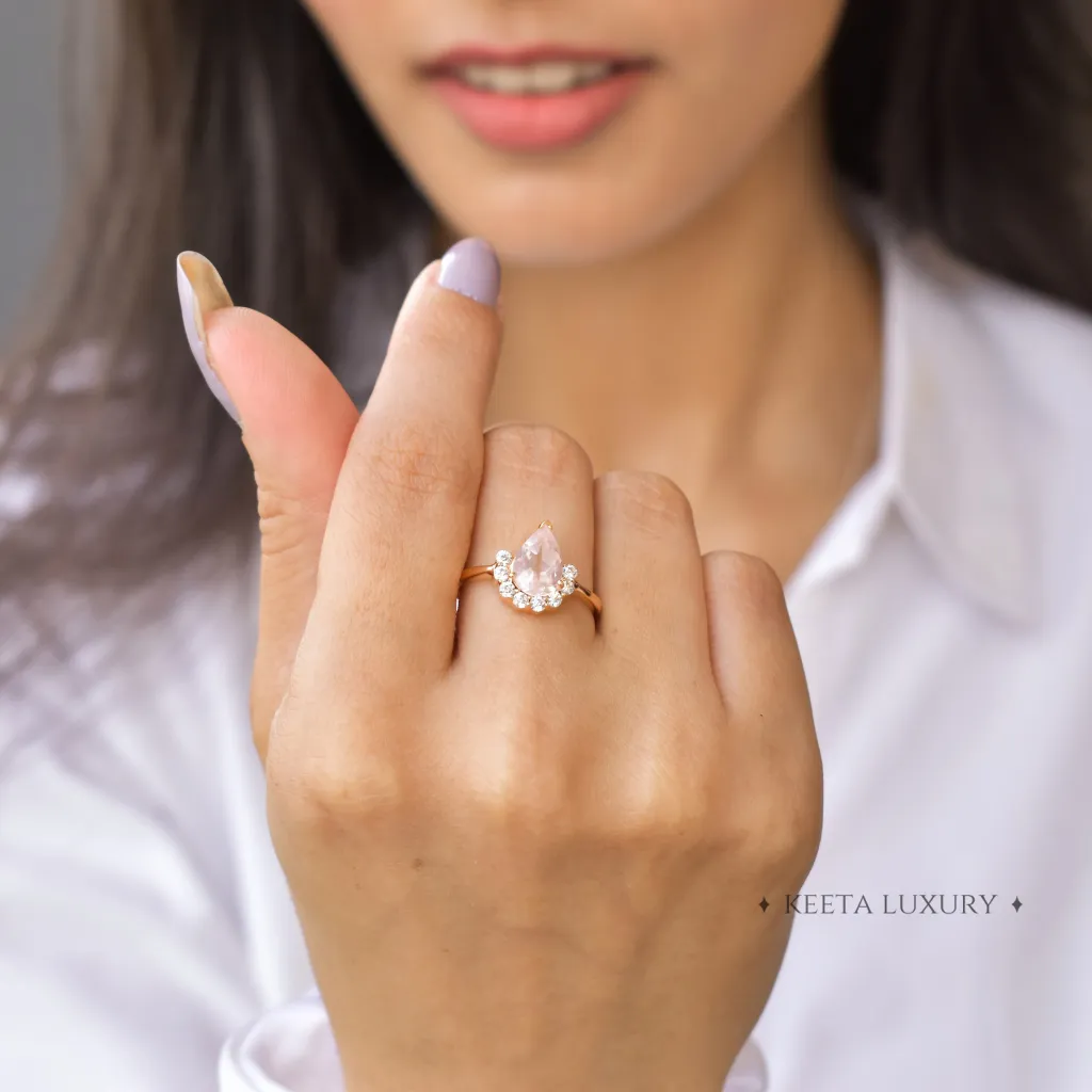 Half Halo - Rose Quartz Ring