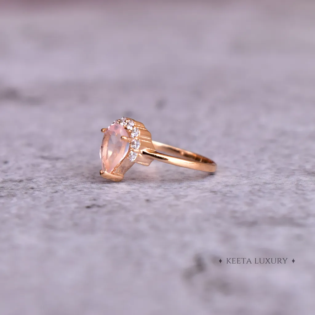 Half Halo - Rose Quartz Ring