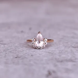 Half Halo - Rose Quartz Ring