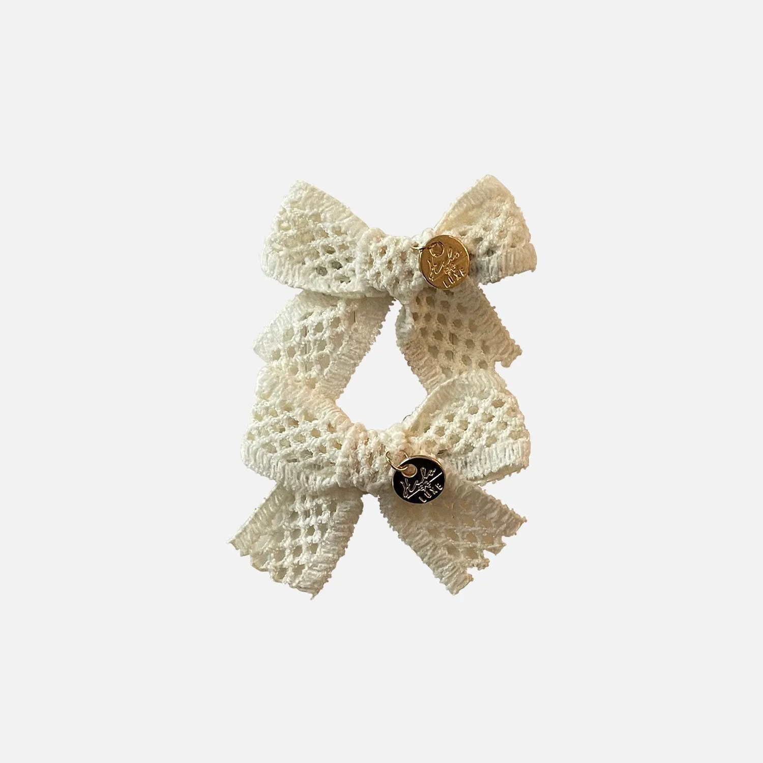 Halo Luxe Della Chenille Lace Double Bow Clip - Rose