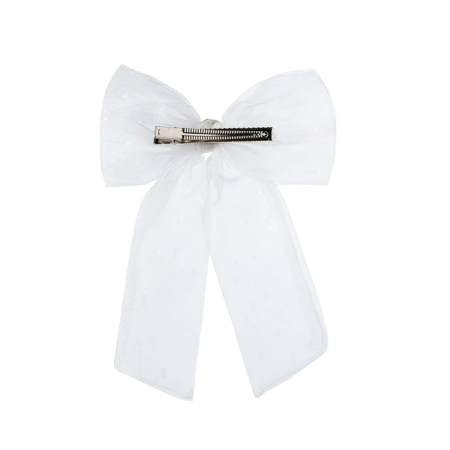 Halo Luxe Emma Organza Long Tail Clip - White