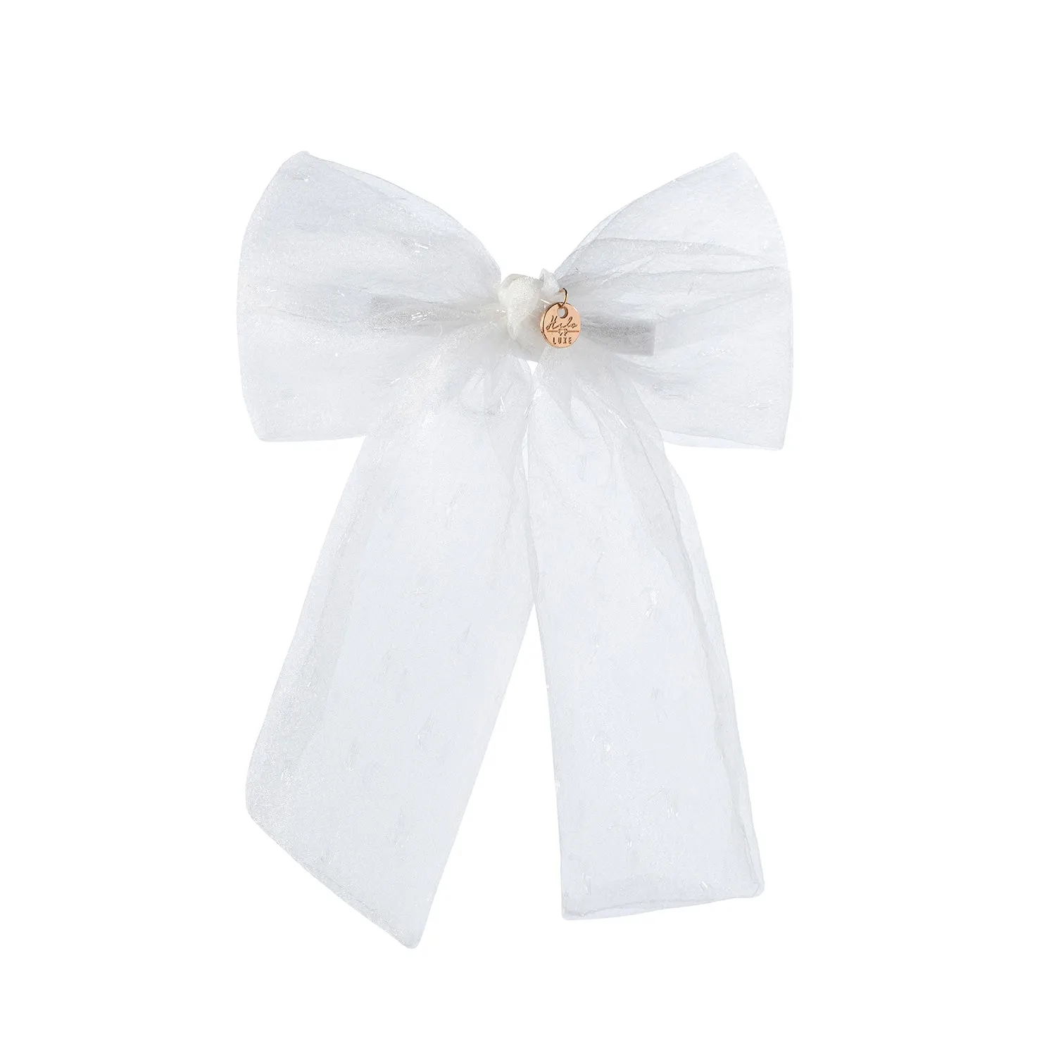 Halo Luxe Emma Organza Long Tail Clip - White