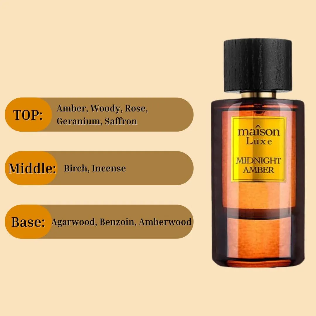 Hamidi MAÎSON LUXE MIDNIGHT AMBER EDP Perfume - 110ML (Inspired by LV - Ombre Nomade)