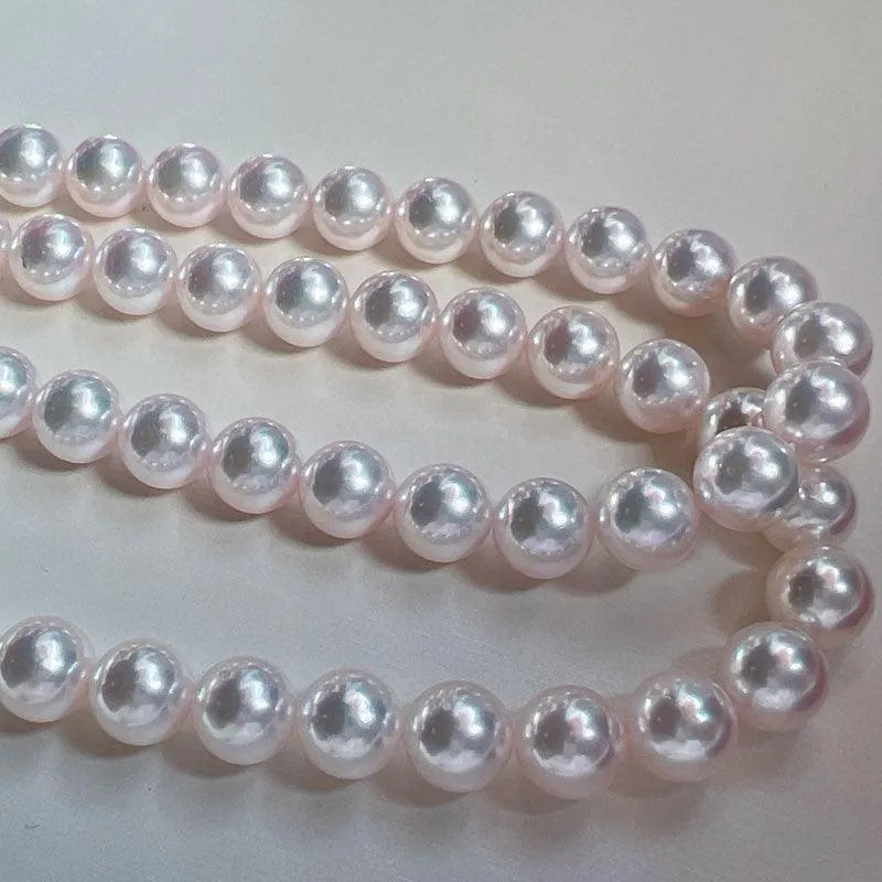 Hanadama-equivalent 7mm Exceptional Pearl Necklace 14K Gold