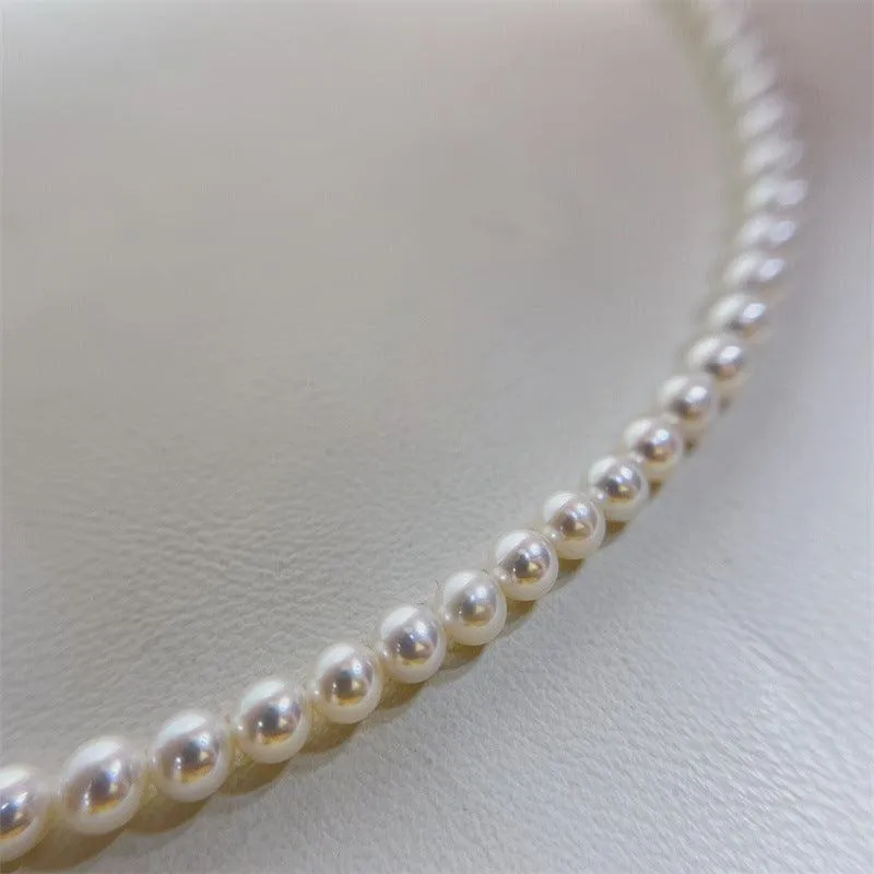 Hanadama-equivalent 7mm Exceptional Pearl Necklace 14K Gold