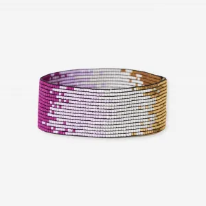 Ink   Alloy IA LXBR0410MG Kenzie Ombre beaded stretch bracelet magenta