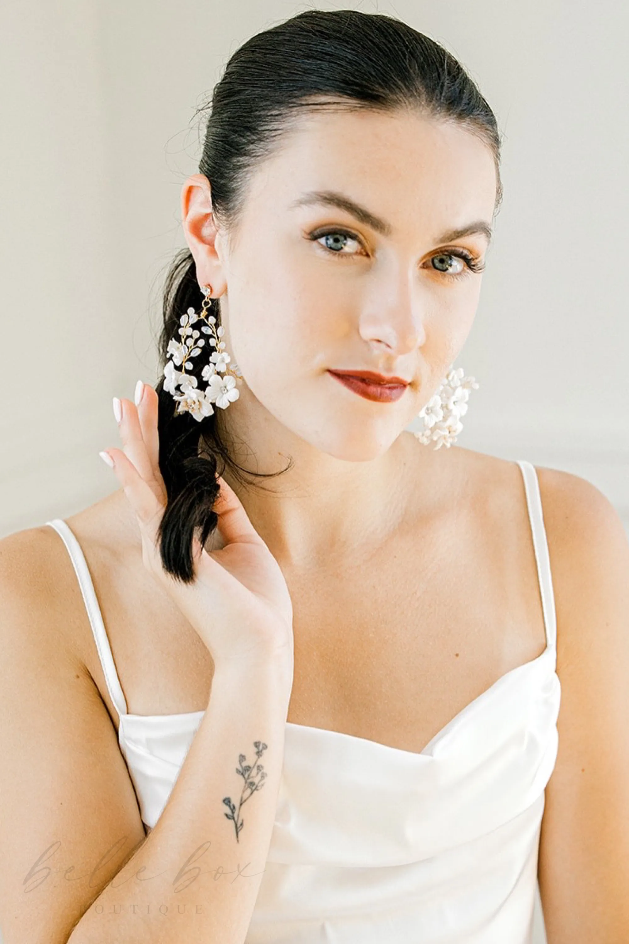 Kalesia Ceramic Floral Hoop Earrings