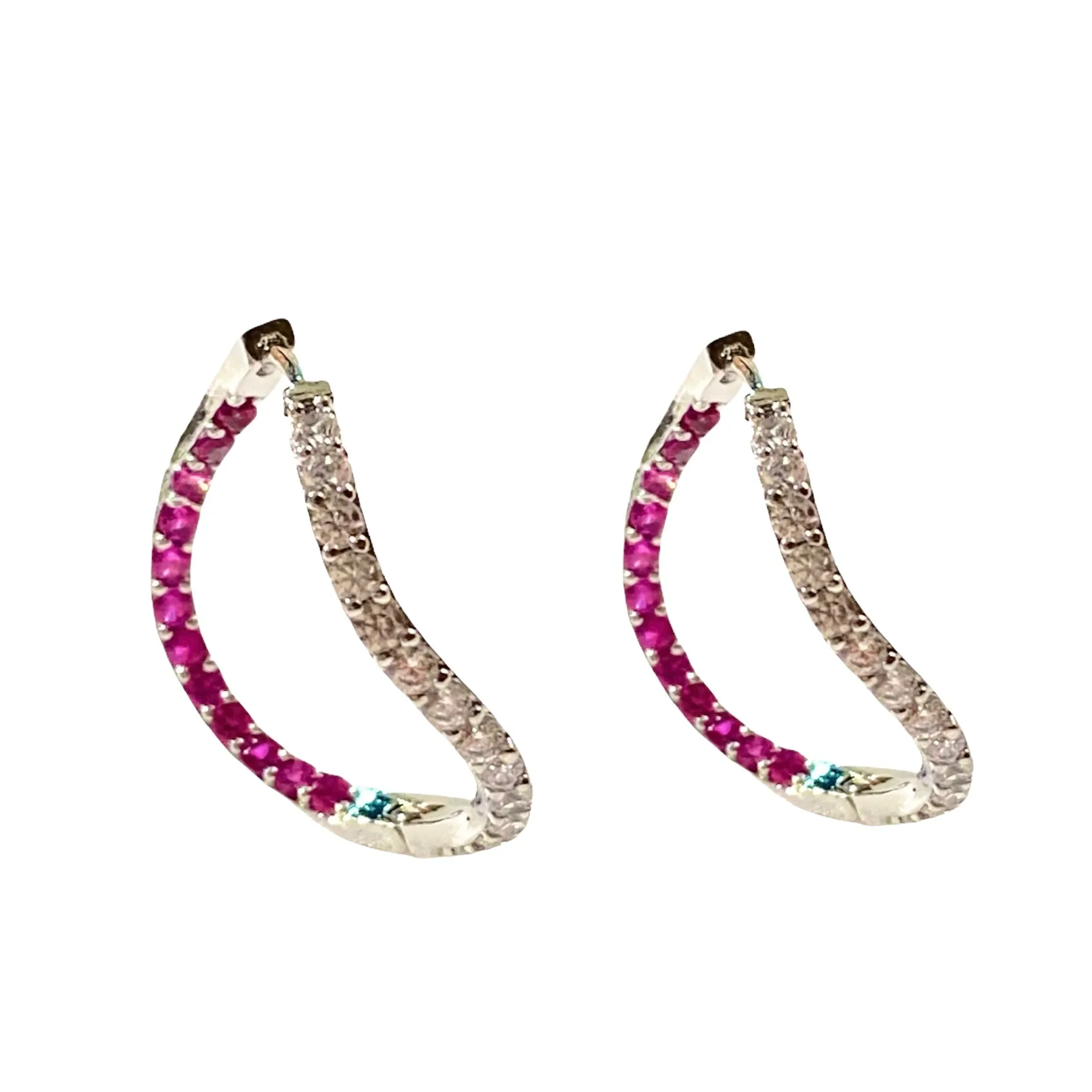 Karen Birthstone Inside Out Wavy Hoops