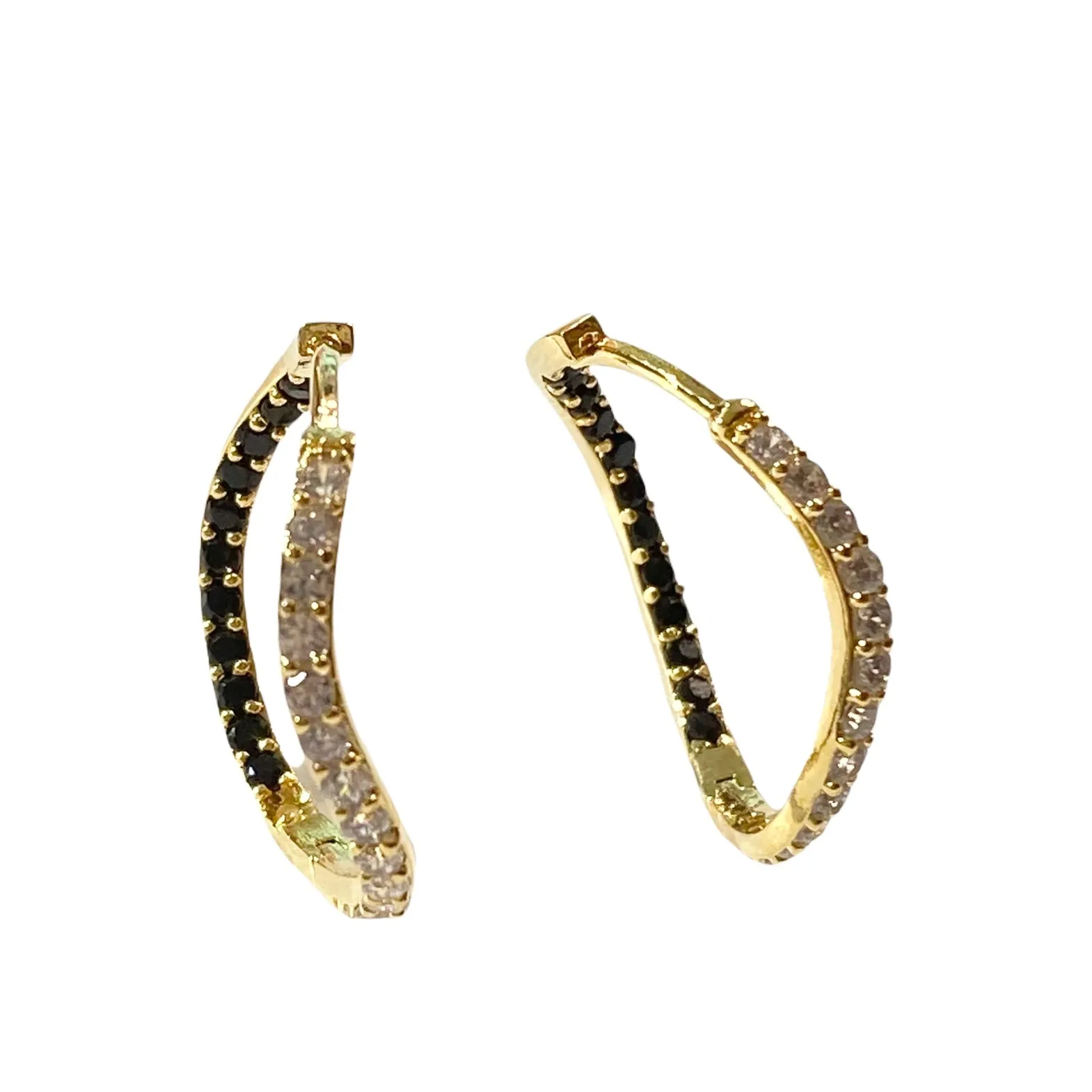 Karen Birthstone Inside Out Wavy Hoops