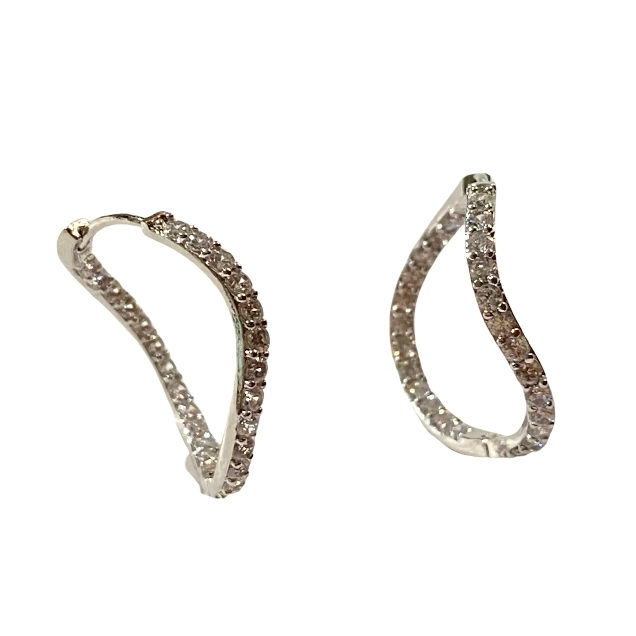 Karen Birthstone Inside Out Wavy Hoops